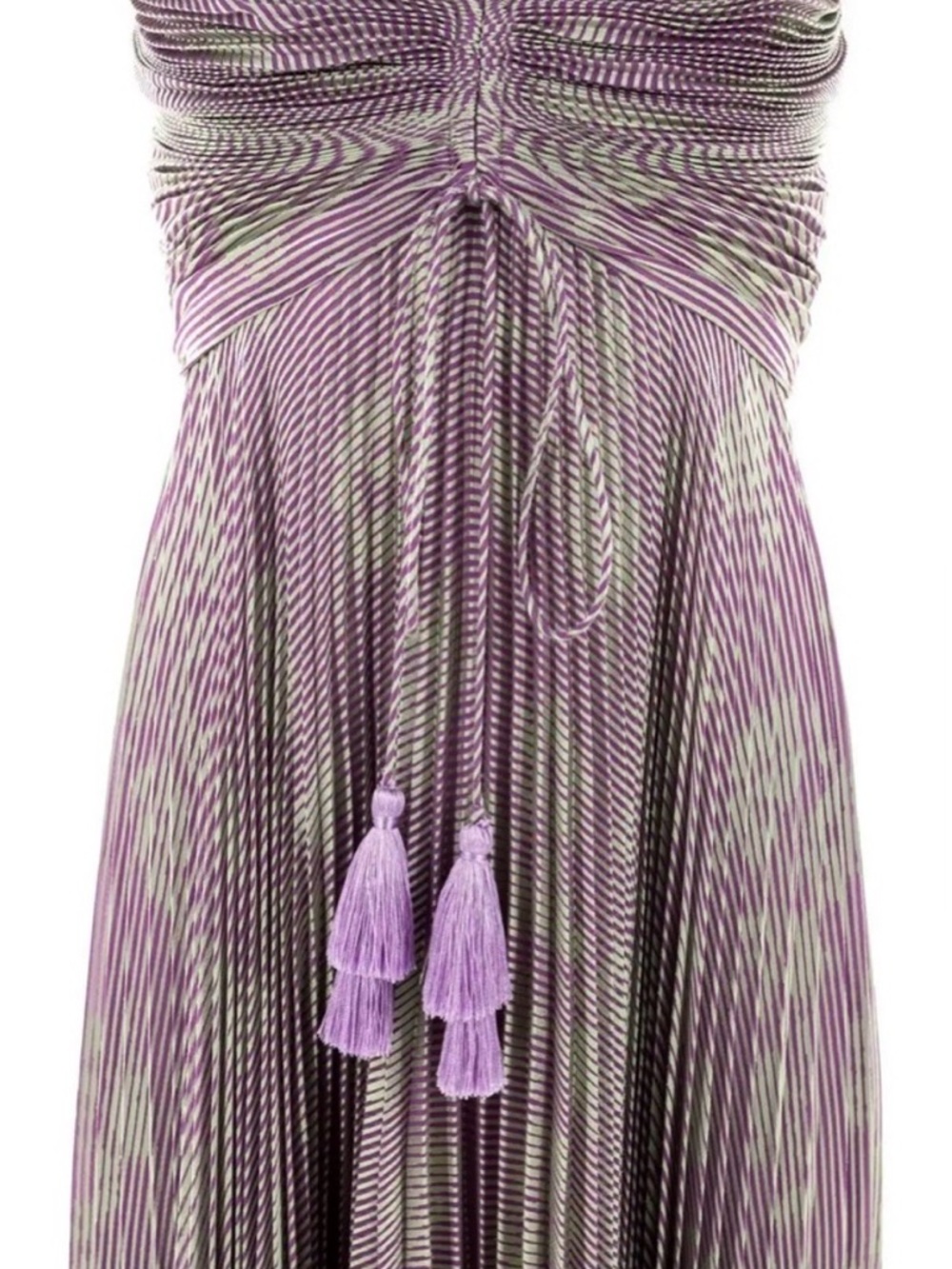 SOLD. Alexis Lavender Pleated Spaghetti-Strap Maxi Dress - Picture 3 of 7